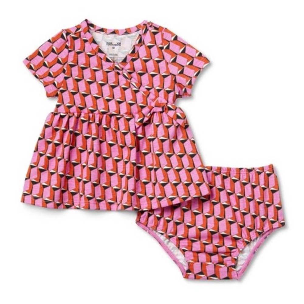 Diane von Furstenberg DVF For Target Baby Girl Short Sleeve Modern Geo Outfit